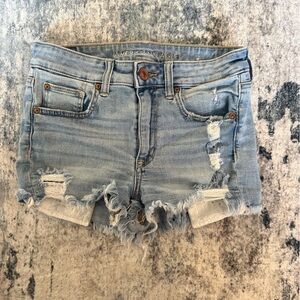 American Eagle Outfitters Frayed Light Blue Shorts